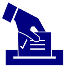 graphic of hand casting a vote